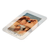 Moderne elegante Skript Hochzeitsfoto  Magnet (Linke Seite)