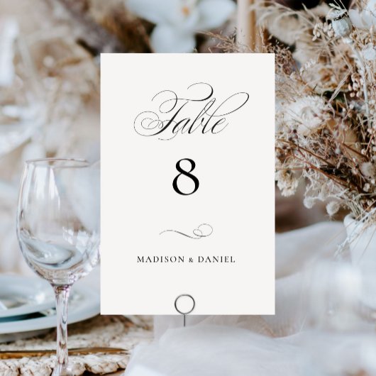 Moderne elegante Skript-Klassiker Hochzeit-Tisch-N