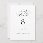 Moderne elegante Skript-Klassiker Hochzeit-Tisch-N (Vorderseite)