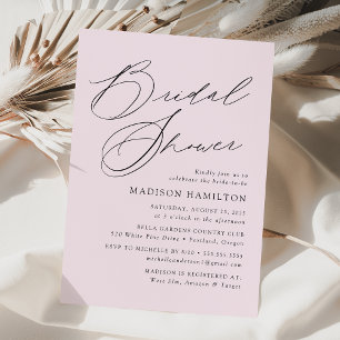 Moderne elegante Skript-Lavendel-Brautparty Einladung