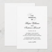Moderne elegante Skript-Monogramm-Hochzeit  Einladung (Vorne/Hinten)