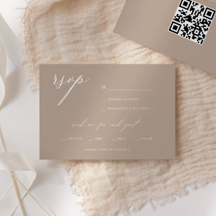 Moderne elegante Skript-Oliv-Hochzeits-RSVP Einladung