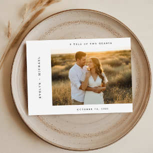 Moderne elegante Skript-QR-Code-Foto-Hochzeit Einladung
