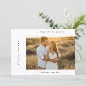 Moderne elegante Skript-QR-Code-Foto-Hochzeit Einladung (Stehend Vorderseite)