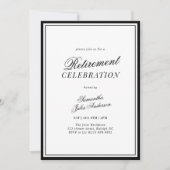 Moderne elegante Skript-Ruhestandsfeier Einladung (Vorderseite)