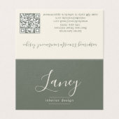 Moderne elegante Skript-Sage-QR-Code professionell (Außenseite Aufgefaltet)
