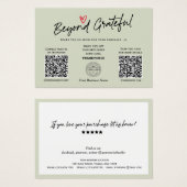 Moderne elegante Skript trendy QR Code Geschenkkar (Vorne & Hinten)