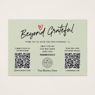 Moderne elegante Skript trendy QR Code Geschenkkar