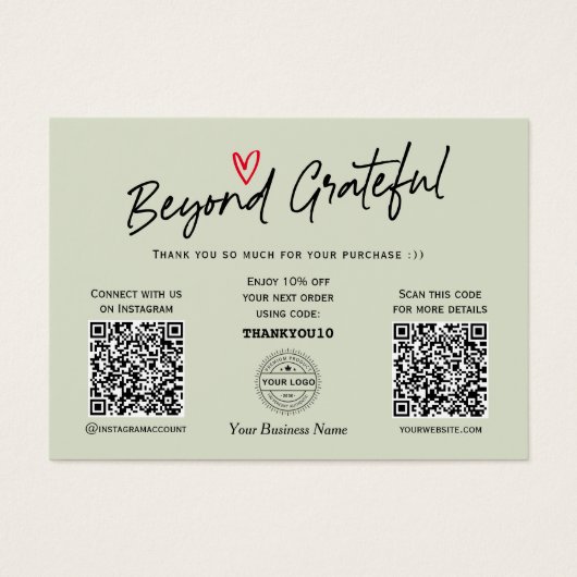 Moderne elegante Skript trendy QR Code Geschenkkar (Vorderseite)