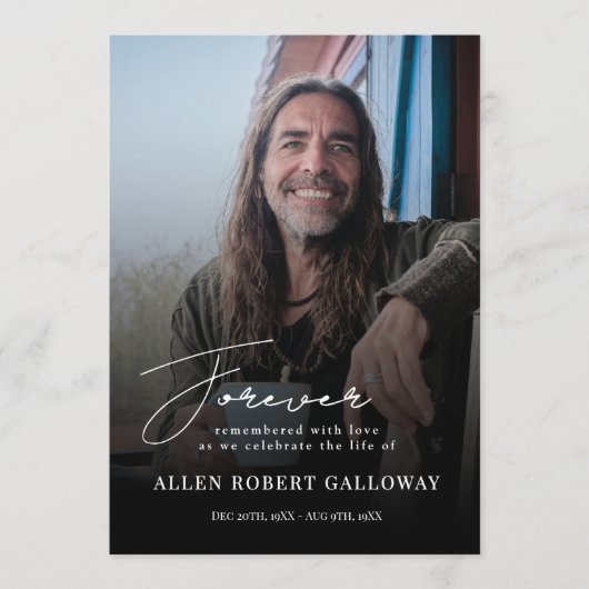 Moderne, elegante Skriptbeerdigung Programm (Vorderseite)