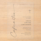 Moderne elegante Skriptbestätigung Acryleinladungen (Vorderseite)