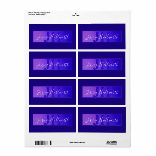 Moderne elegante Skriptbezeichnung & Monogram Ombr (Vorne)