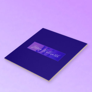 Moderne elegante Skriptbezeichnung & Monogram Ombr Fliese