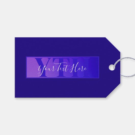 Moderne elegante Skriptbezeichnung & Monogram Ombr Geschenkanhänger (Vorderseite (Horizontal))