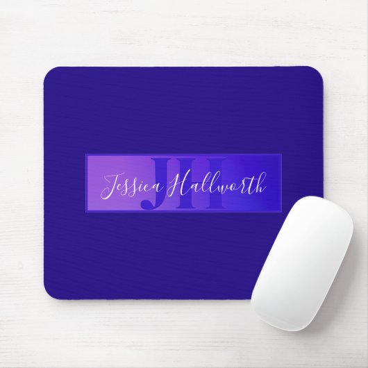 Moderne elegante Skriptbezeichnung & Monogram Ombr Mousepad (Mit Mouse)