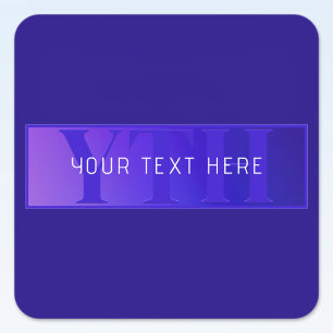 Moderne elegante Skriptbezeichnung & Monogram Ombr Quadratischer Aufkleber