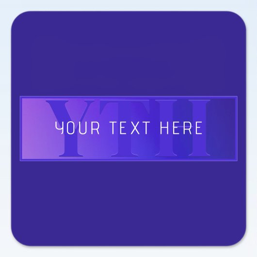 Moderne elegante Skriptbezeichnung & Monogram Ombr Quadratischer Aufkleber