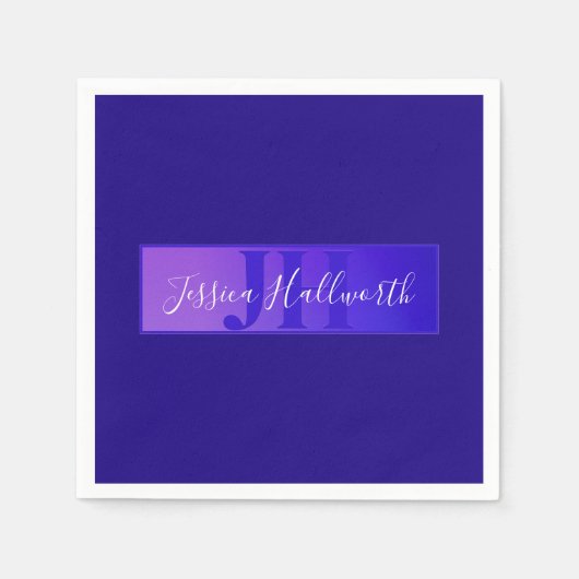 Moderne elegante Skriptbezeichnung & Monogram Ombr Serviette (Vorderseite)