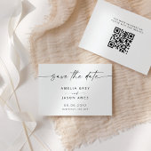 Moderne, elegante Skriptdetails Save the Date Mitteilungskarte