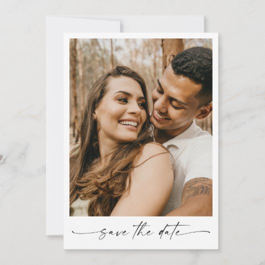 Moderne, elegante Skripte Save the Date Einladung (Vorderseite)