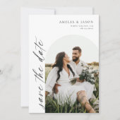 Moderne, elegante Skripte Save the Date Einladung (Vorderseite)