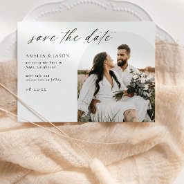 Moderne, elegante Skripte Save the Date Einladung