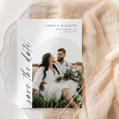 Moderne, elegante Skripte Save the Date Einladung
