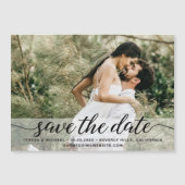 Moderne, elegante Skripte schießen Foto Wedding Magnetkarte (Vorderseite)