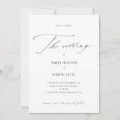 Moderne, elegante Skripteinladung zur Hochzeit Einladung (Vorderseite)