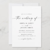 Moderne, elegante Skripteinladung zur Hochzeit Einladung (Vorderseite)