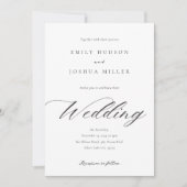 Moderne, elegante Skripteinladung zur Hochzeit Einladung (Vorderseite)