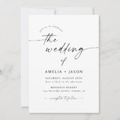 Moderne, elegante Skripteinladung zur Hochzeit Einladung (Vorderseite)