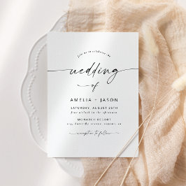 Moderne, elegante Skripteinladung zur Hochzeit Einladung