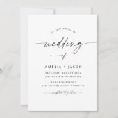 Moderne, elegante Skripteinladung zur Hochzeit Einladung (Vorderseite)