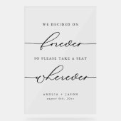 Moderne, elegante Skriptereien nehmen einen Platz  Acrylschild (Vorderseite)