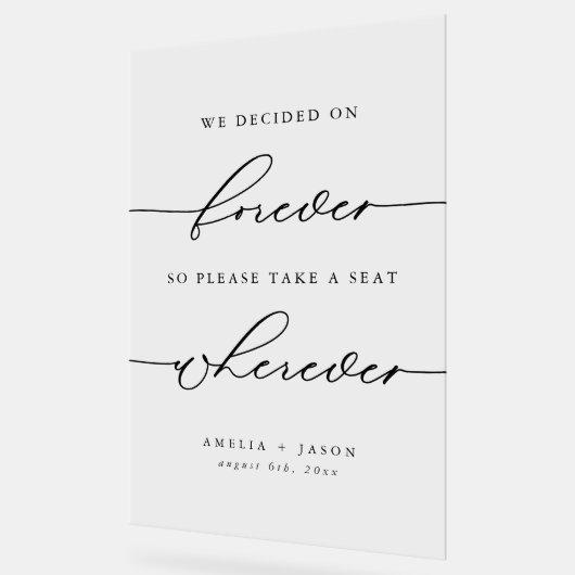 Moderne, elegante Skriptereien nehmen einen Platz  Acrylschild (Winkel)