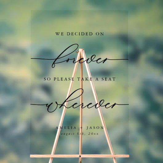 Moderne, elegante Skriptereien nehmen einen Platz Acrylschild (Neutral)