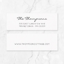 Moderne, elegante Skriptfamilie Name 09. Mini Visitenkarte