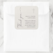 Moderne elegante Skriptgeschlecht neutrale Taufe Quadratischer Aufkleber (Tasche)