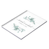 Moderne, elegante Skriptgrün Hochzeitsplanung Notizblock (Linke Seite)