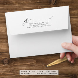 Moderne, elegante Skriptmonogramm-Initialen für Ih