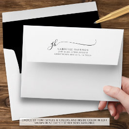Moderne, elegante Skriptmonogramm-Initialen für Ih