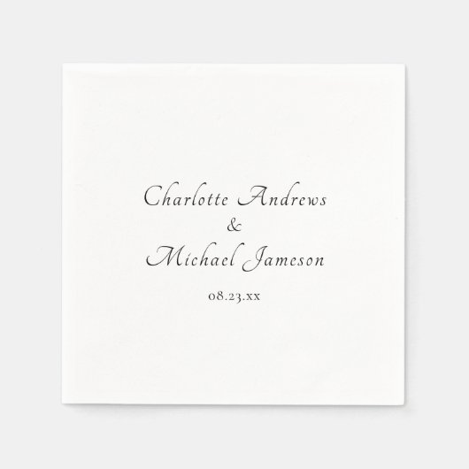 Moderne, elegante Skriptpaare Namen Hochzeit Serviette (Vorderseite)