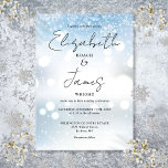 Moderne, elegante Skriptschneeflocken Winterhochze Einladung<br><div class="desc">Diese elegante Skript Winterhochzeit Einladung kann mit Ihren Informationen in der schicken Typografie personalisiert werden. Entwickelt von Thisisnotme©</div>