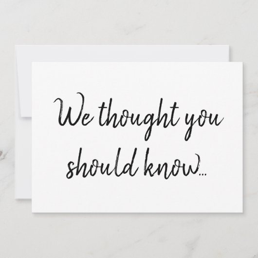 Moderne elegante SkriptSchwangerschaft Ankündigung (Vorderseite)