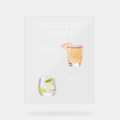 Moderne, elegante Skriptsignatur Drinks Cocktail Acrylschild (Vorderseite)