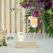 Moderne, elegante Skriptsignatur Drinks Cocktail Acrylschild