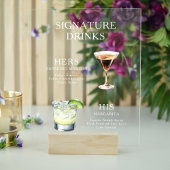 Moderne, elegante Skriptsignatur Drinks Cocktail Acrylschild