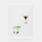 Moderne, elegante Skriptsignatur Drinks Cocktail Acrylschild (Vorderseite)