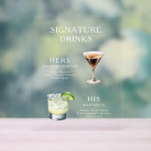 Moderne, elegante Skriptsignatur Drinks Cocktail Acrylschild (Neutral)
